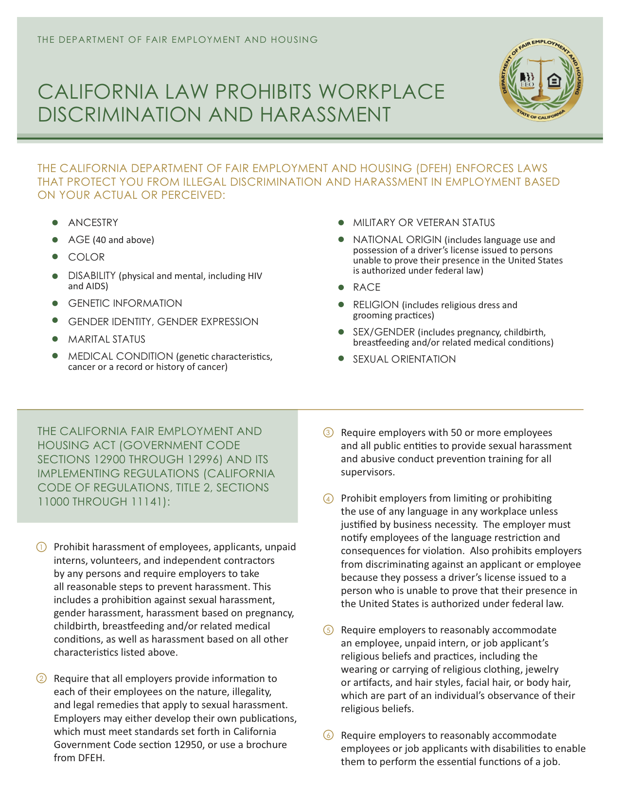 DFEH_WorkPlaceDiscriminationHarassmentPoster California Special Needs Law Group